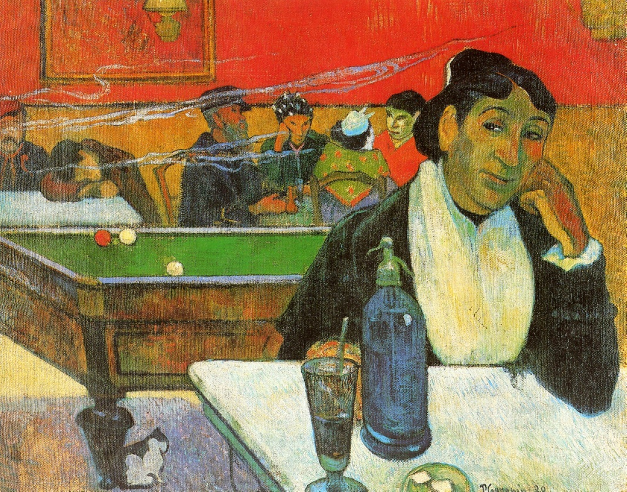 Night Cafe in Arles (Madame Ginoux) (1888) Paul Gauguin tablo - Dekolata