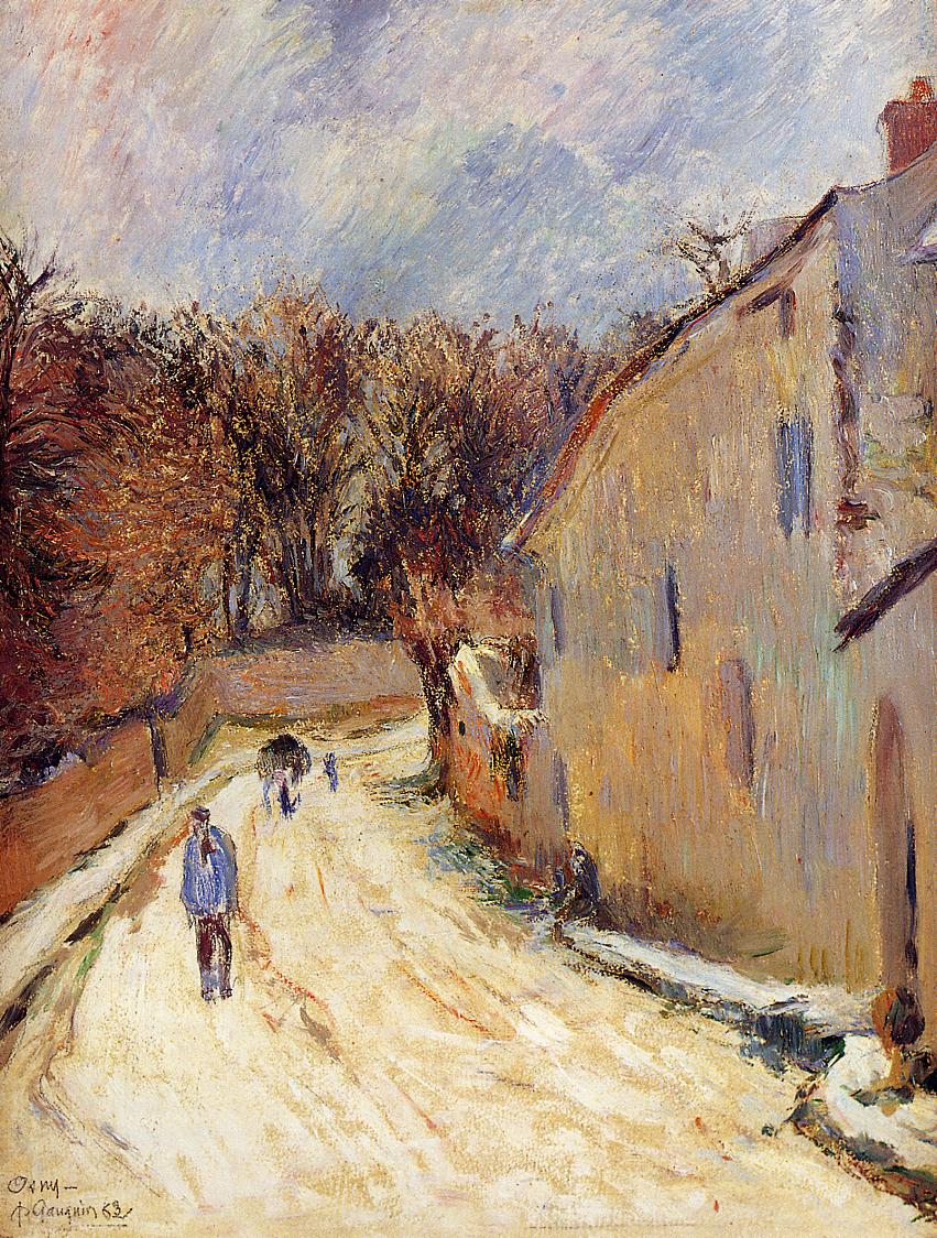 Osny, rue de Pontoise, Winter (1883) Paul Gauguin tablo - Dekolata