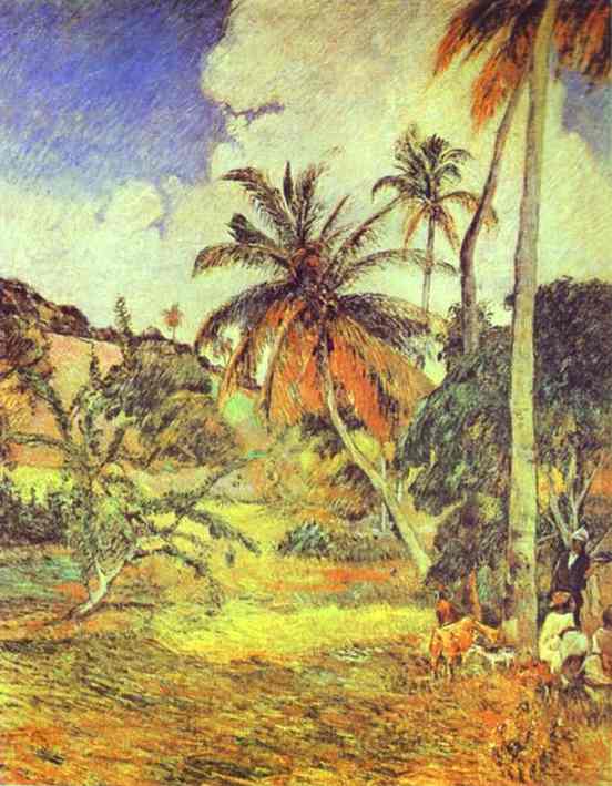 Palm trees on Martinique (1887) Paul Gauguin tablo - Dekolata