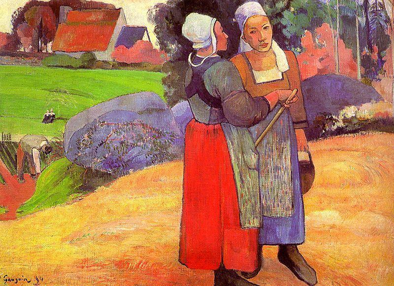Paysannes bretones (1894) Paul Gauguin tablo - Dekolata