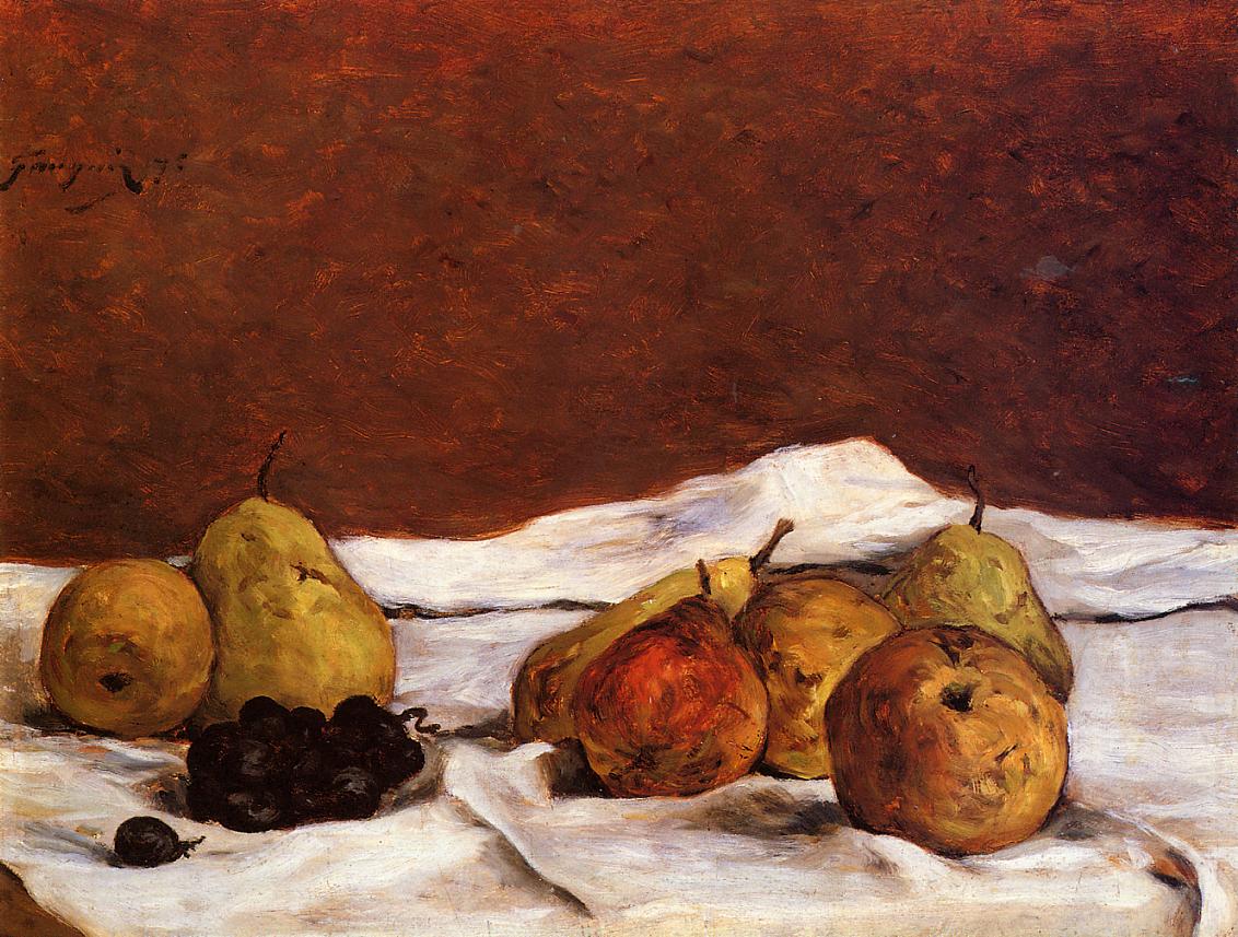 Pears and grapes (1875) Paul Gauguin tablo - Dekolata