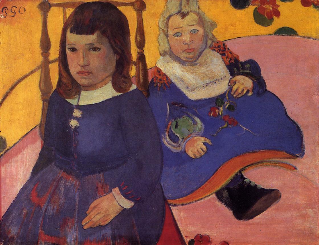 Portrait of two children (Paul and Jean Schuffneker) (1889) Paul Gauguin tablo - Dekolata
