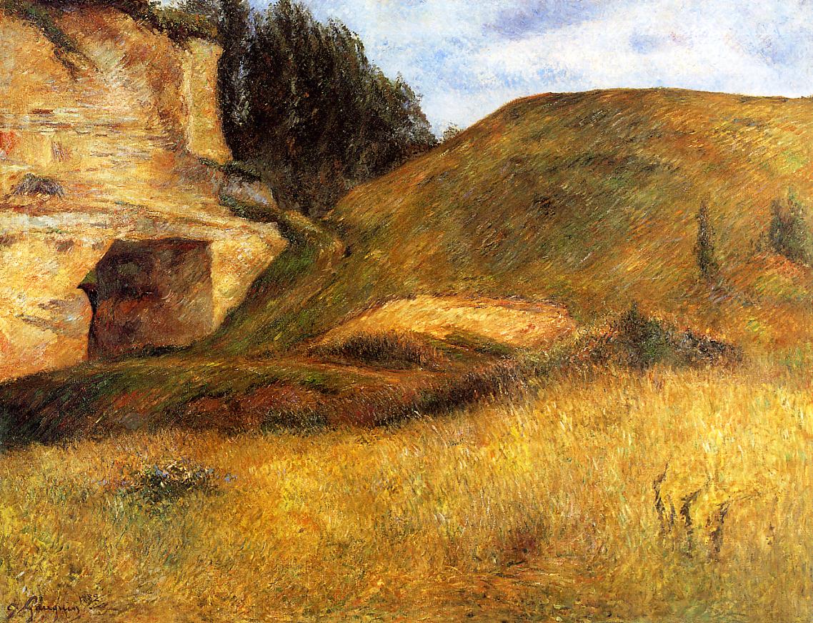 Quarry hole in the cliff (1882) Paul Gauguin tablo - Dekolata
