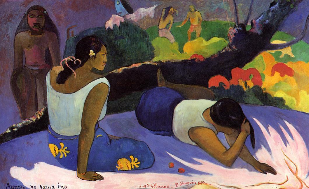 Reclining Tahitian Women (1894) Paul Gauguin tablo - Dekolata