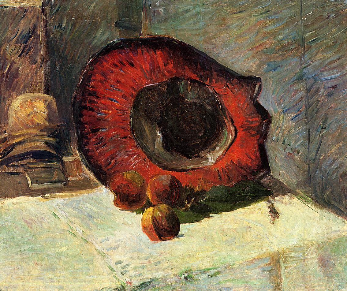 Red hat (1886) Paul Gauguin tablo - Dekolata