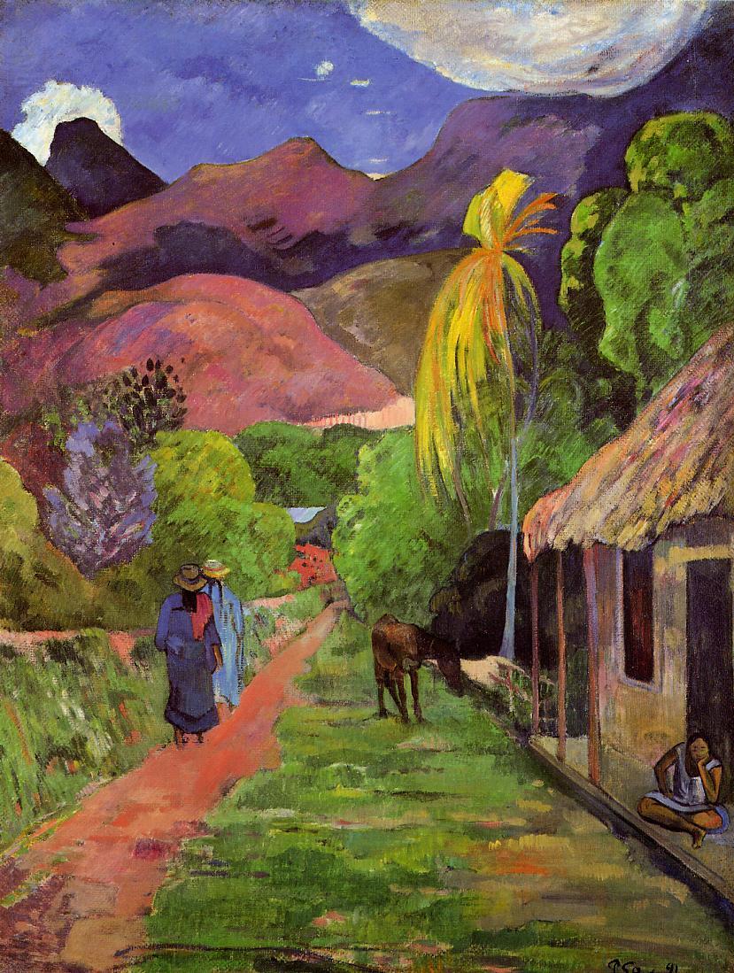 Road in Tahiti (1891) Paul Gauguin tablo - Dekolata