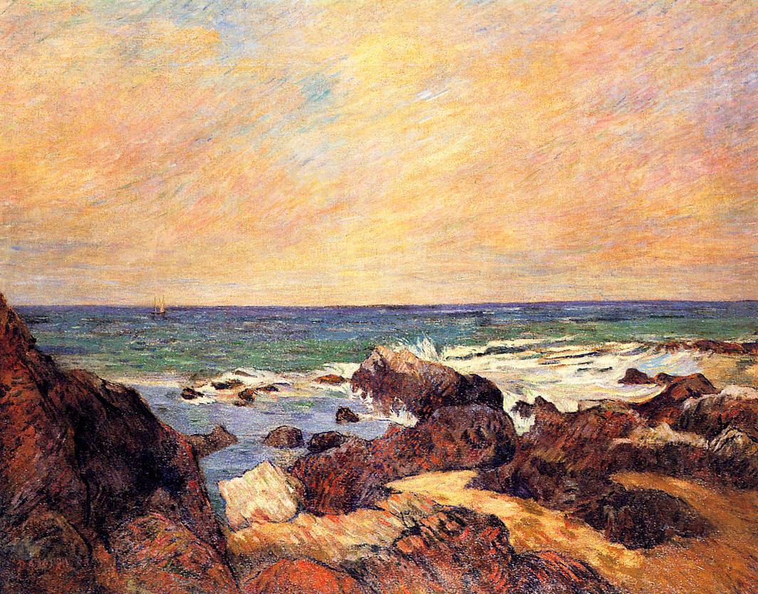 Rocks and sea (1886) Paul Gauguin tablo - Dekolata