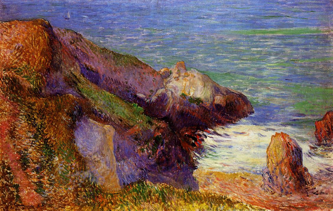 Rocks on the breton coast (1888) Paul Gauguin tablo - Dekolata