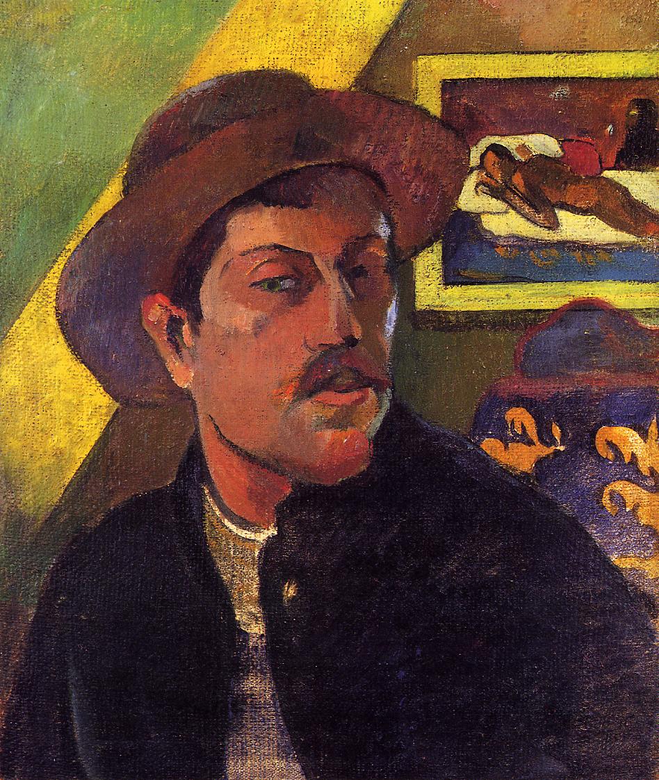 Self Portrait in a Hat (1893) Paul Gauguin tablo - Dekolata