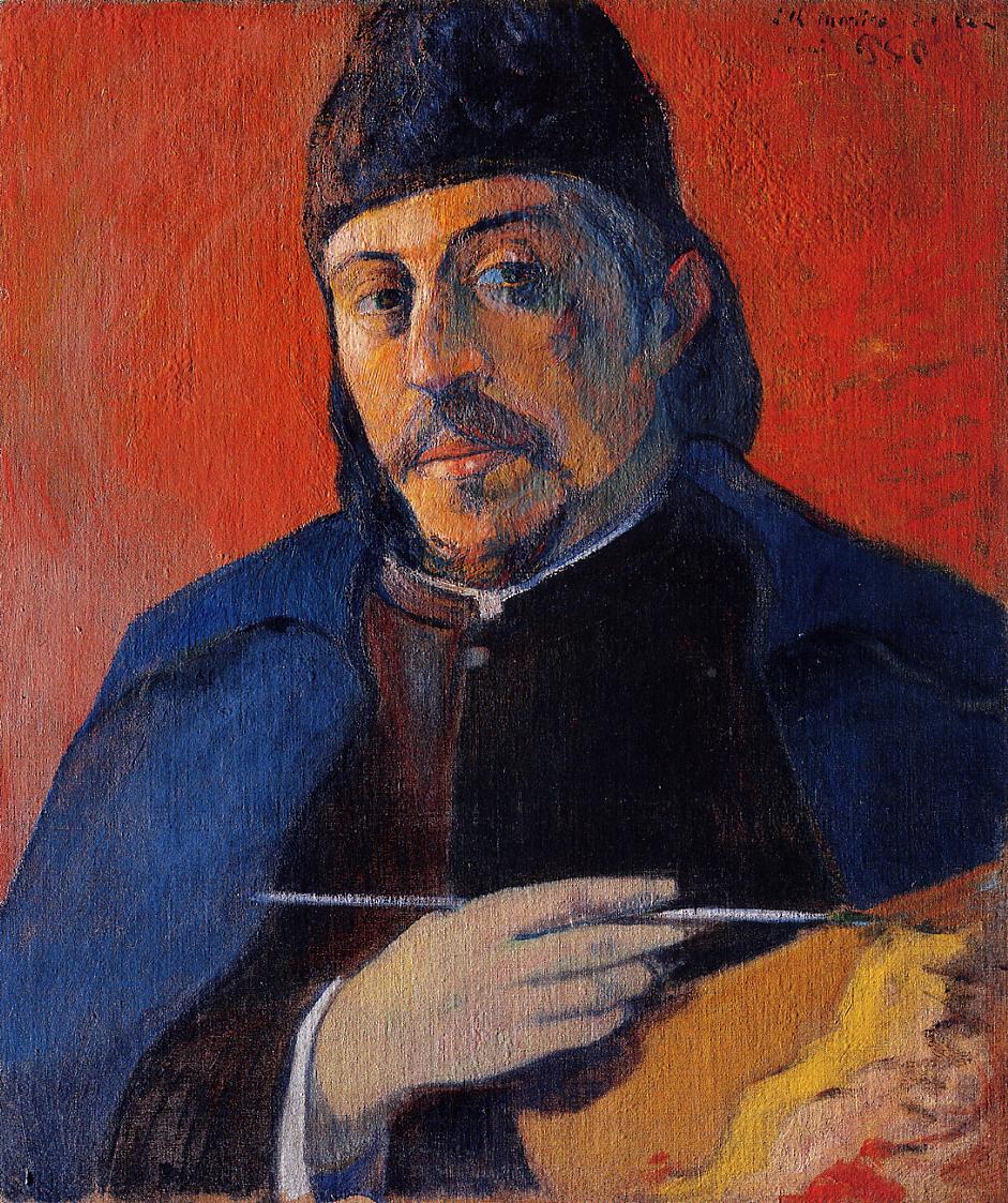 Self portrait with palette (1894) Paul Gauguin tablo - Dekolata
