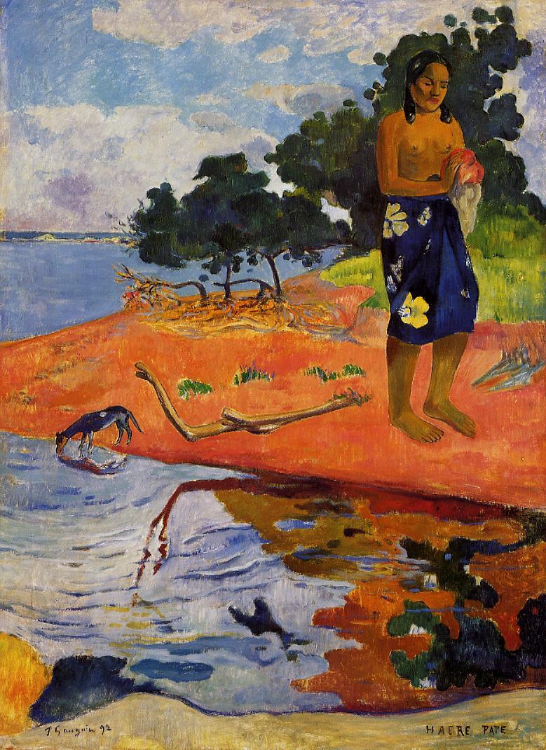 She goes down to the fresh water (Haere Pape) (1892) – Paul Gauguin Tablo