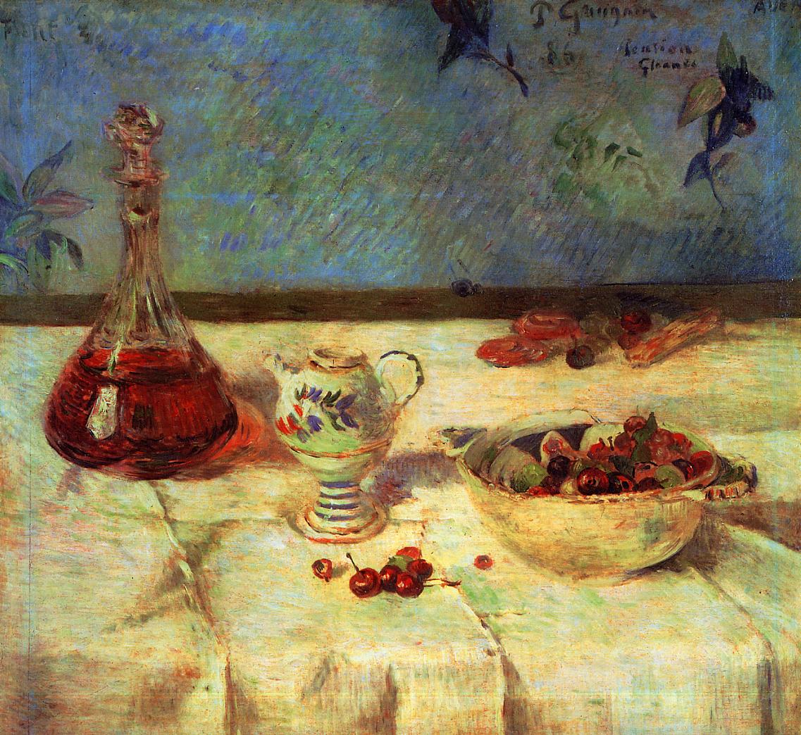 Still Life with Cherries (1886) Paul Gauguin tablo - Dekolata