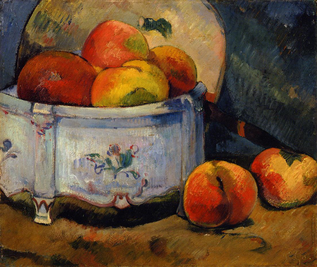 Still Life with Peaches (1889) Paul Gauguin tablo - Dekolata
