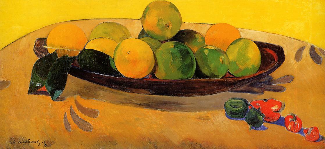 Still life with Tahitian oranges (1892) Paul Gauguin tablo - Dekolata