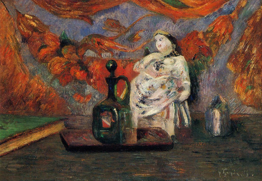 Still life with carafe and ceramic figure (1885) Paul Gauguin tablo - Dekolata