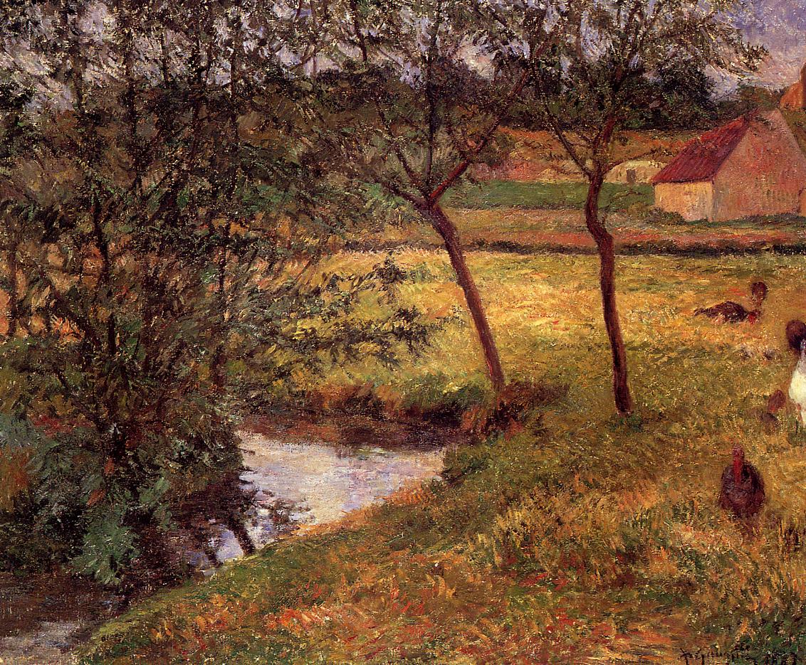Stream in Osny (1883) – Paul Gauguin Tablo
