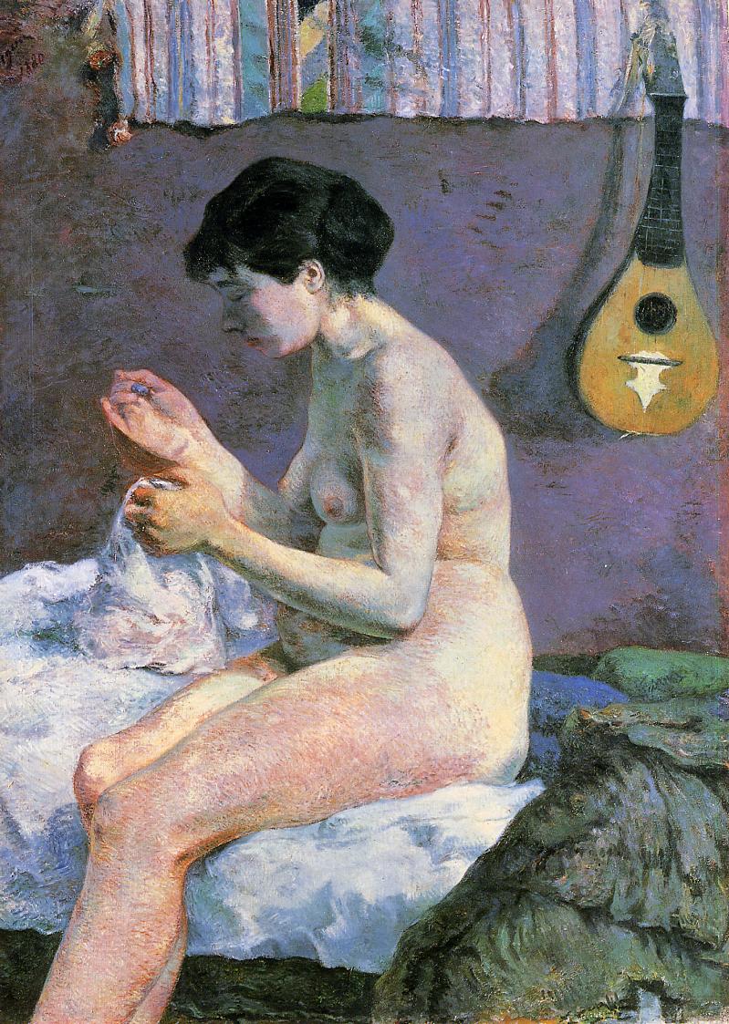 Suzanne Sewing Study of a Nude (1880) Paul Gauguin tablo - Dekolata