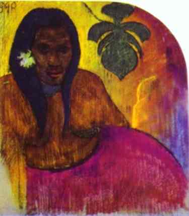 Tahitian Woman (1899) Paul Gauguin tablo - Dekolata