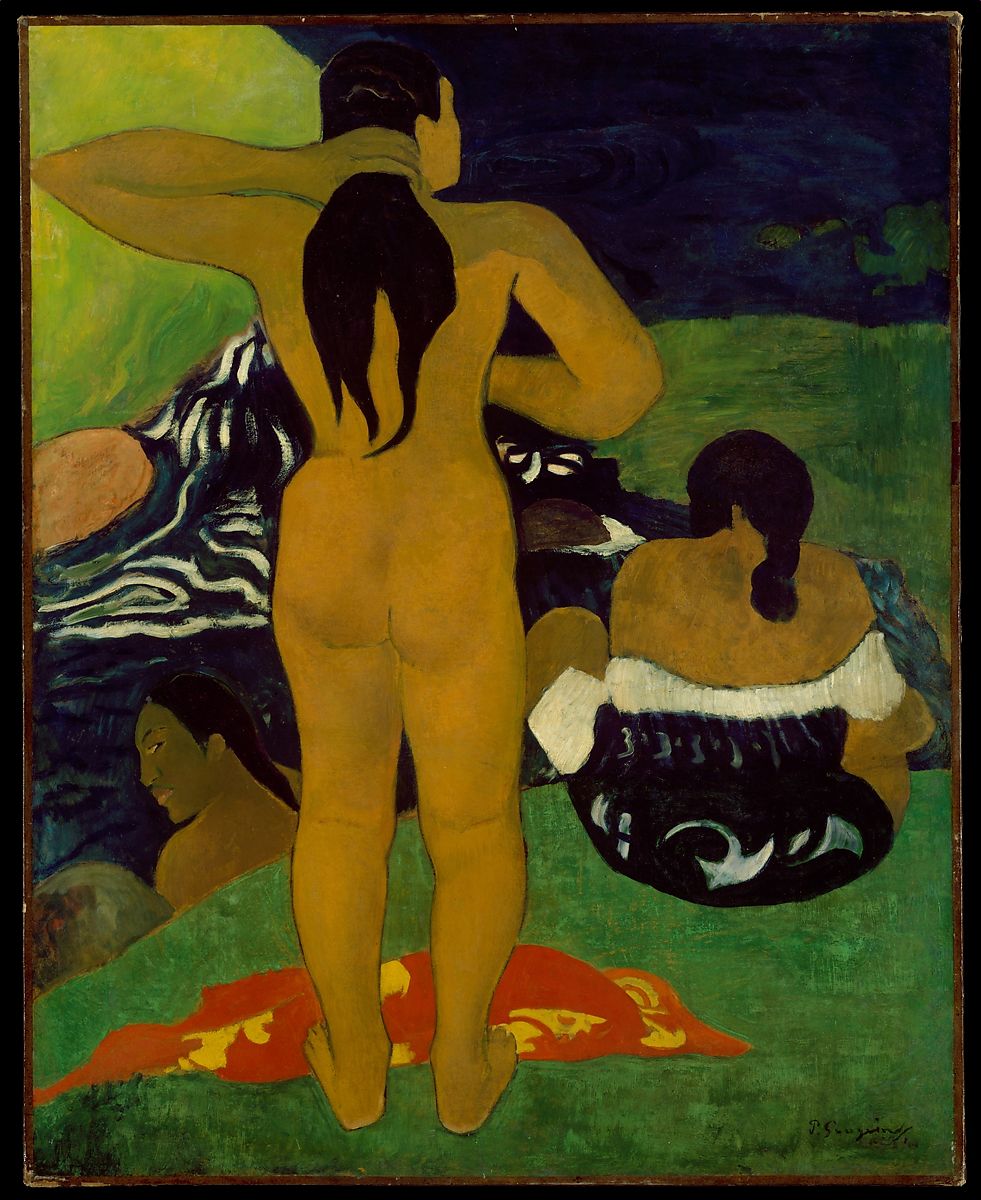 Tahitian Women Bathing (1892) Paul Gauguin tablo - Dekolata