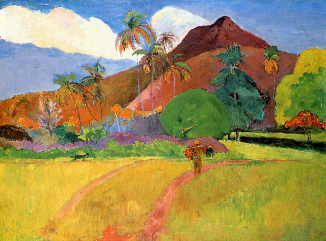 Tahitian mountains (1893) Paul Gauguin tablo - Dekolata