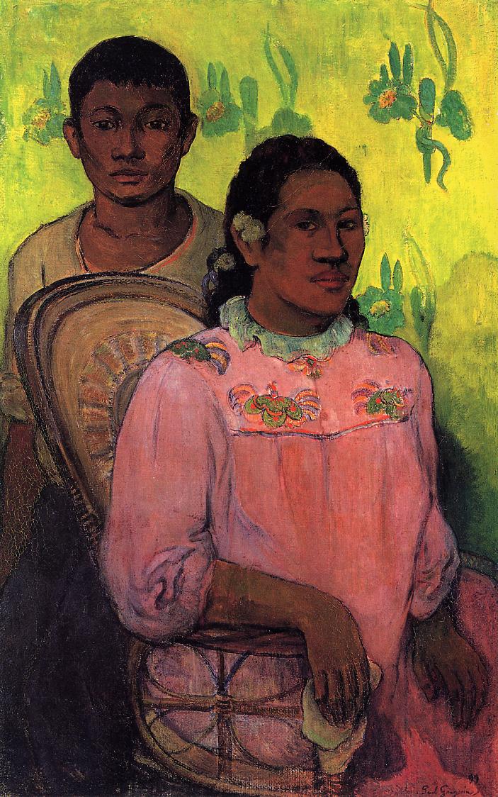 Tahitian woman and boy (1899) Paul Gauguin tablo - Dekolata