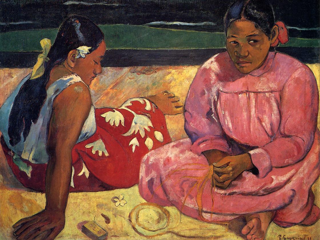 Tahitian women (1891) Paul Gauguin tablo - Dekolata