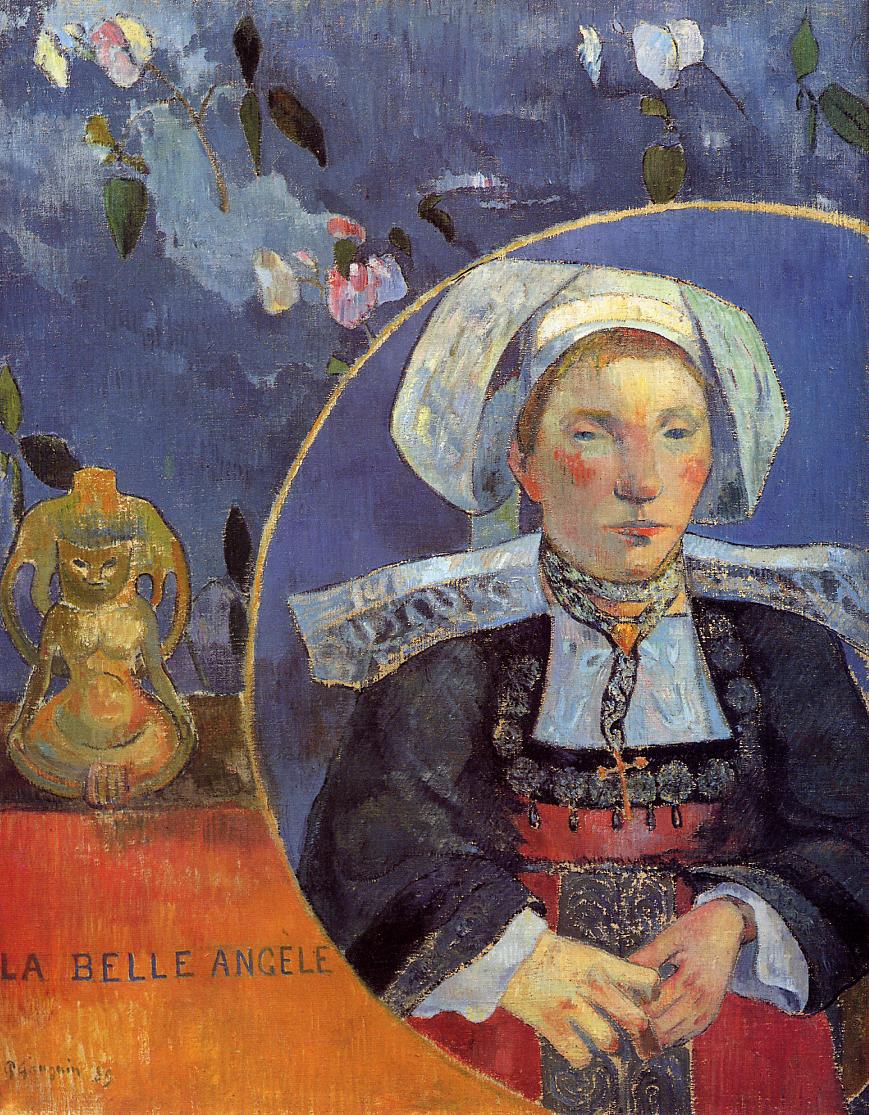 The Beautiful Angel (Madame Angele Satre, the Innkeeper at Pont Aven) (1889) Paul Gauguin tablo - Dekolata
