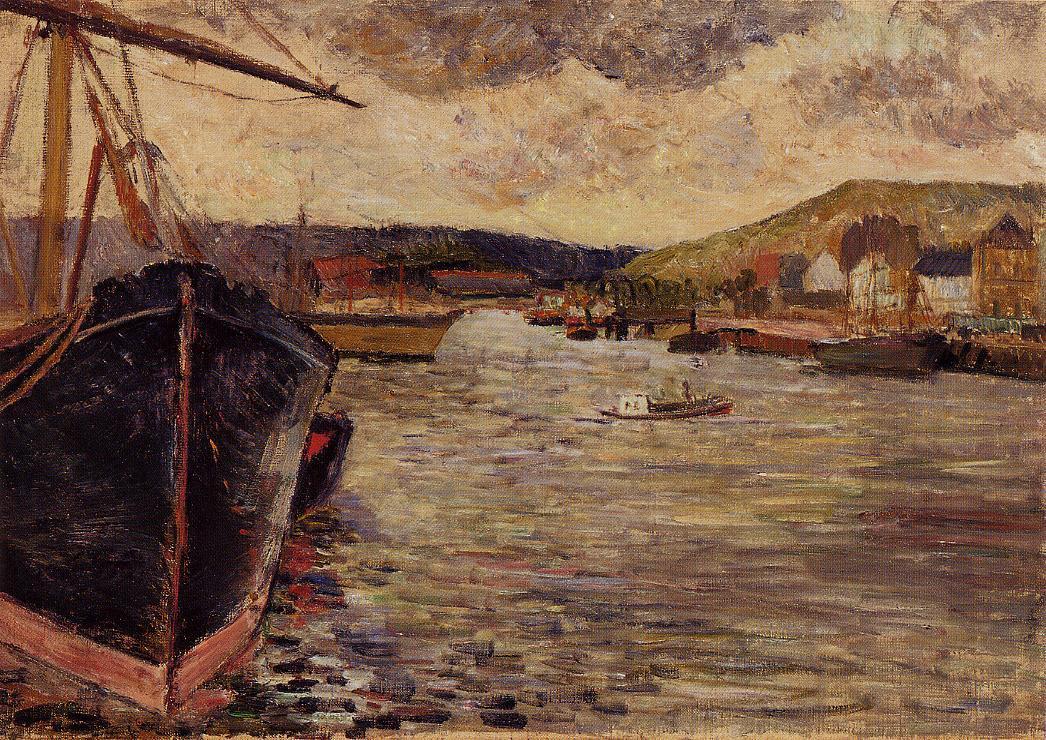 The Port Of Rouen (1884) Paul Gauguin tablo - Dekolata