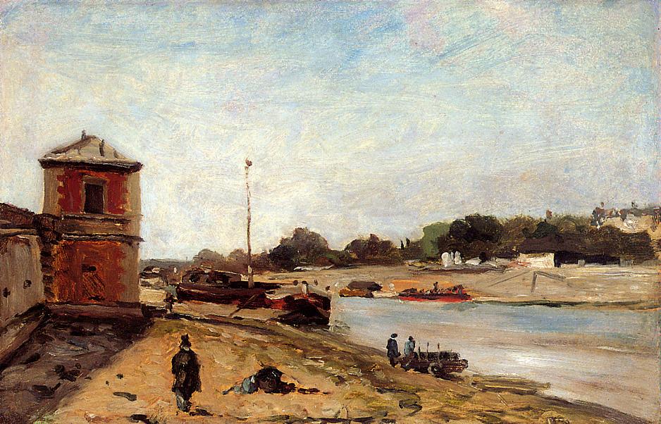 The Seine opposite the wharf de passy (1875) Paul Gauguin tablo - Dekolata