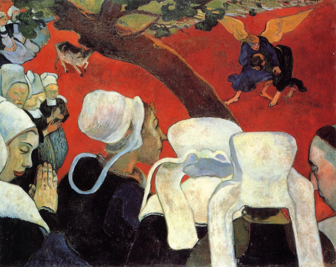 The Vision after the Sermon (Jacob wrestling with the Angel) (1888) – Paul Gauguin Tablo