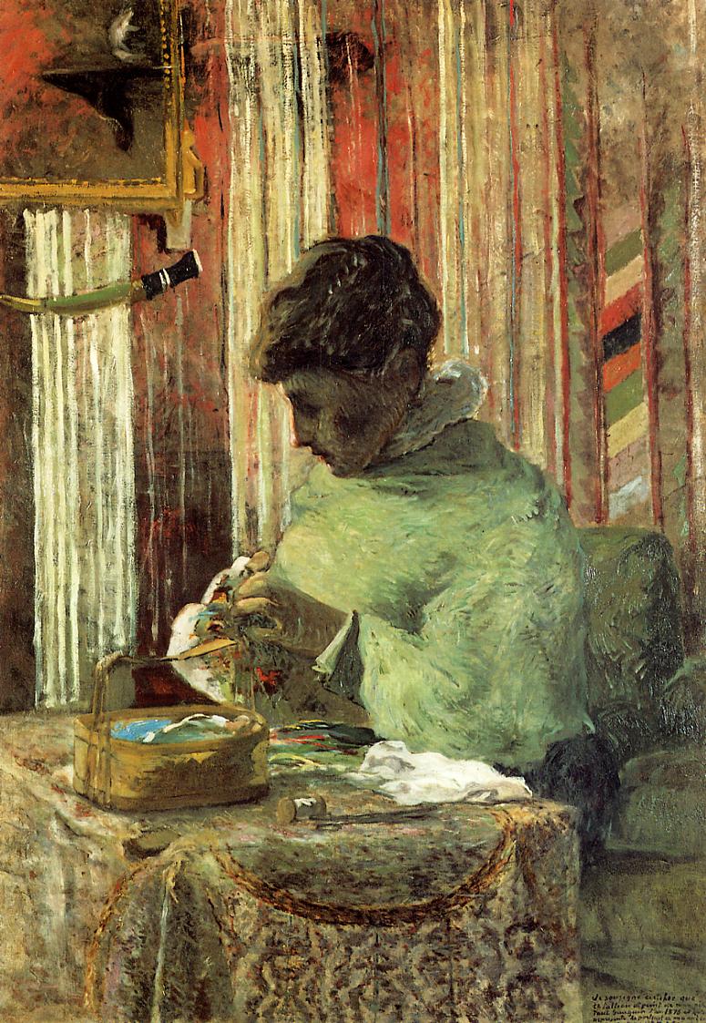 The embroiderer or Mette Gauguin (1878) Paul Gauguin tablo - Dekolata