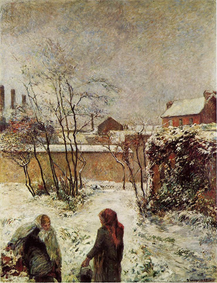 The garden in winter, rue Carcel (1883) Paul Gauguin tablo - Dekolata