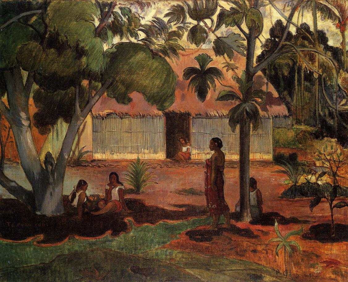 The large tree (1891) Paul Gauguin tablo - Dekolata