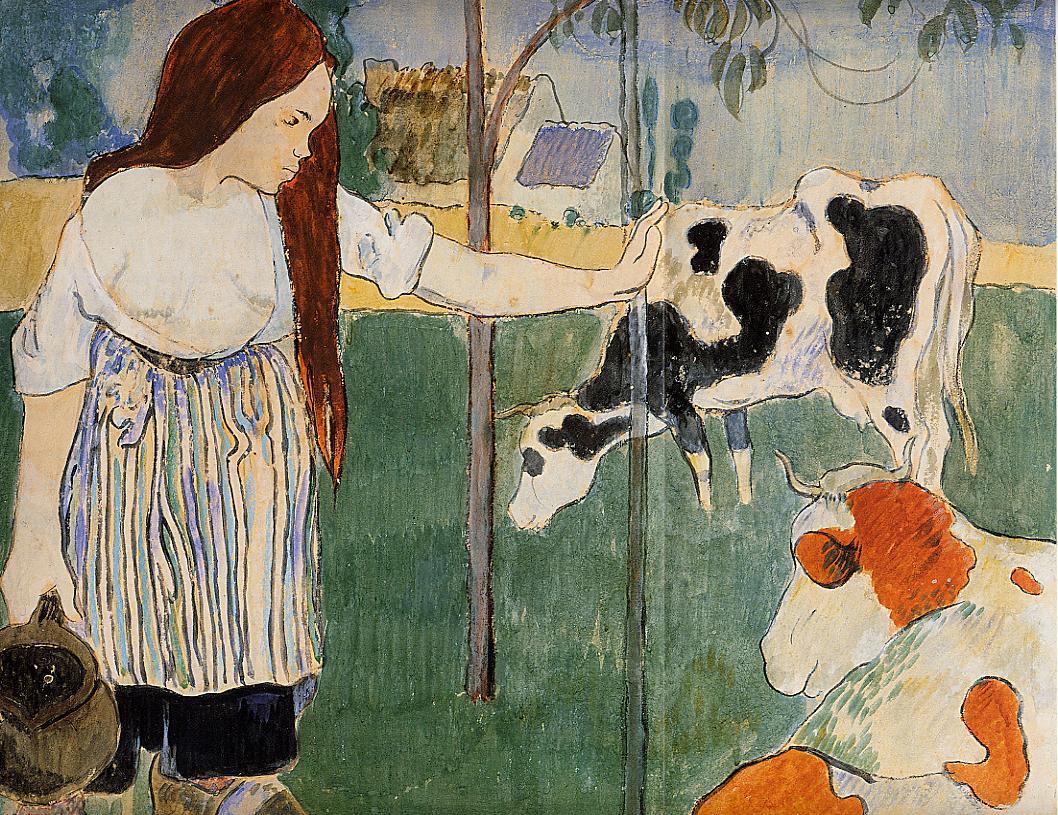 The milkmaid (1889) Paul Gauguin tablo - Dekolata