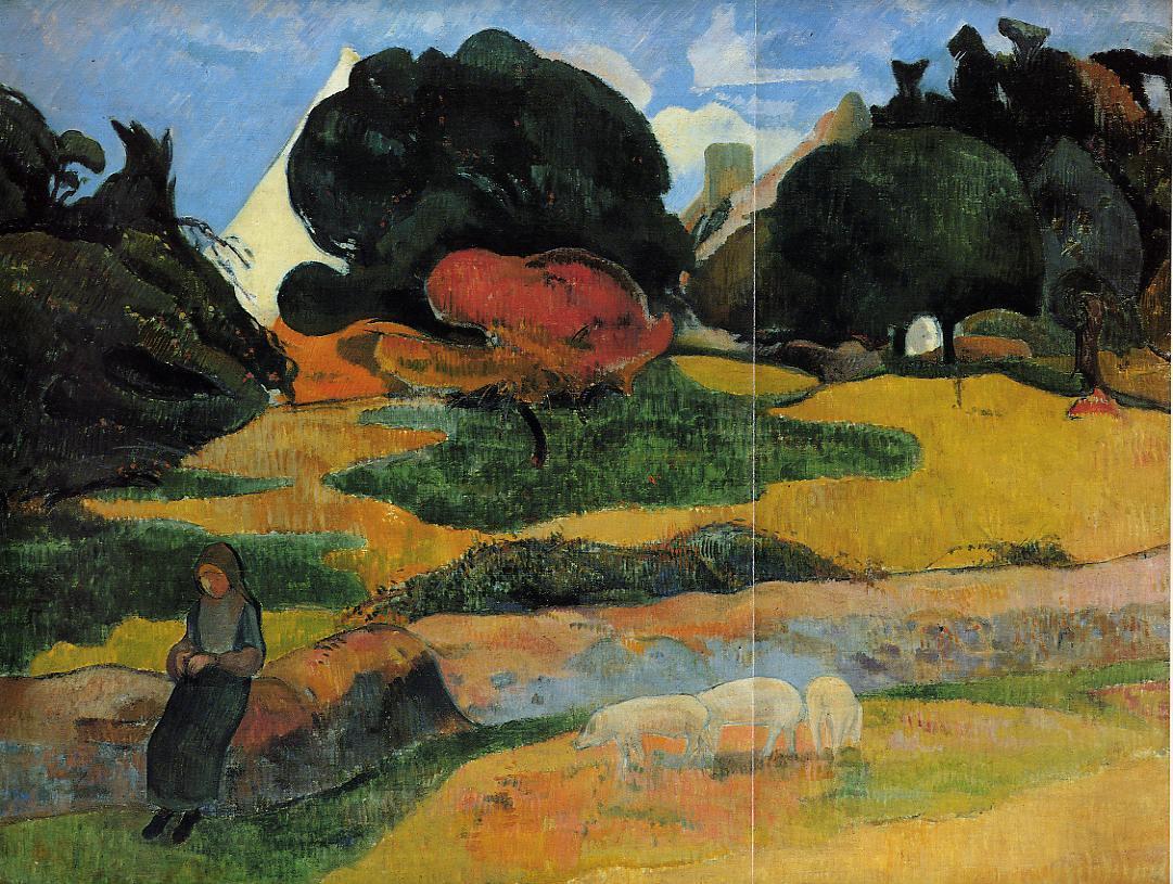 The swineherd (1889) Paul Gauguin tablo - Dekolata