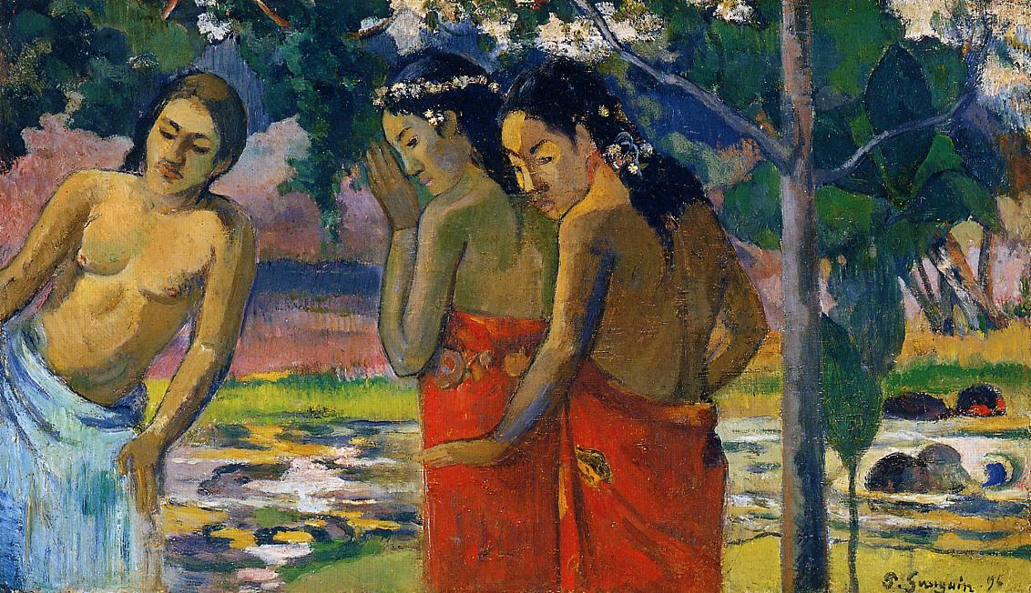 Three Tahitian Women (1896) Paul Gauguin tablo - Dekolata
