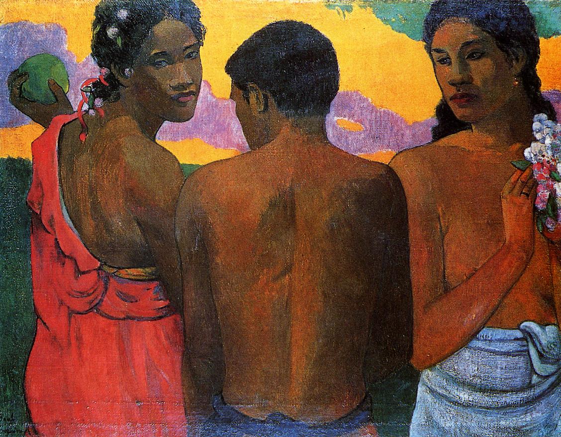 Three Tahitians (1899) Paul Gauguin tablo - Dekolata