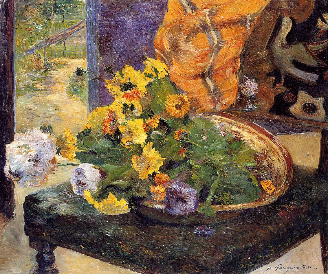 To Make a Bouquet (1880) Paul Gauguin tablo - Dekolata