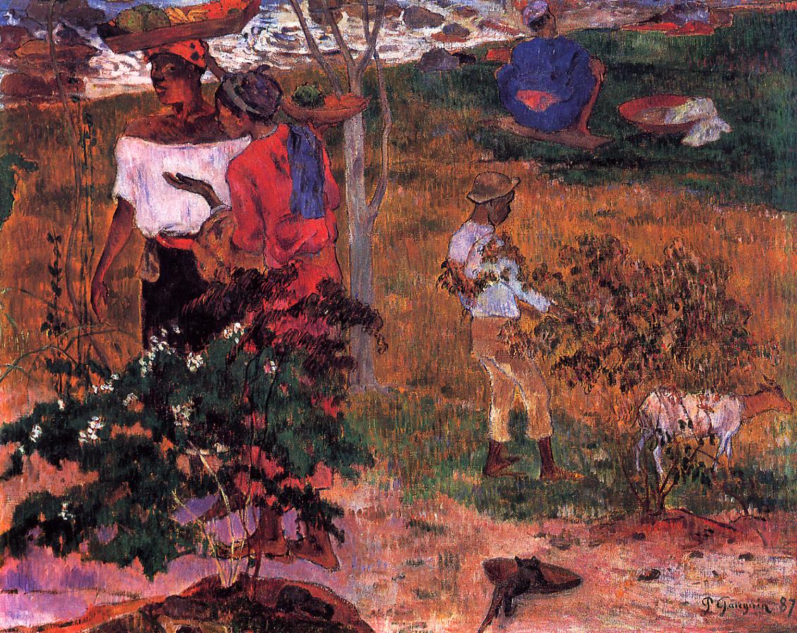 Tropical Conversation (1887) Paul Gauguin tablo - Dekolata