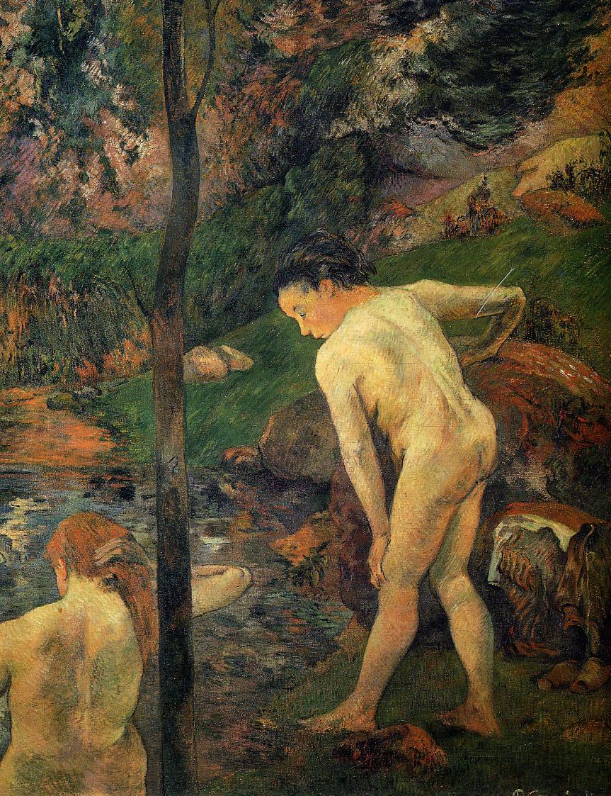 Two girls bathing (1887) – Paul Gauguin Tablo