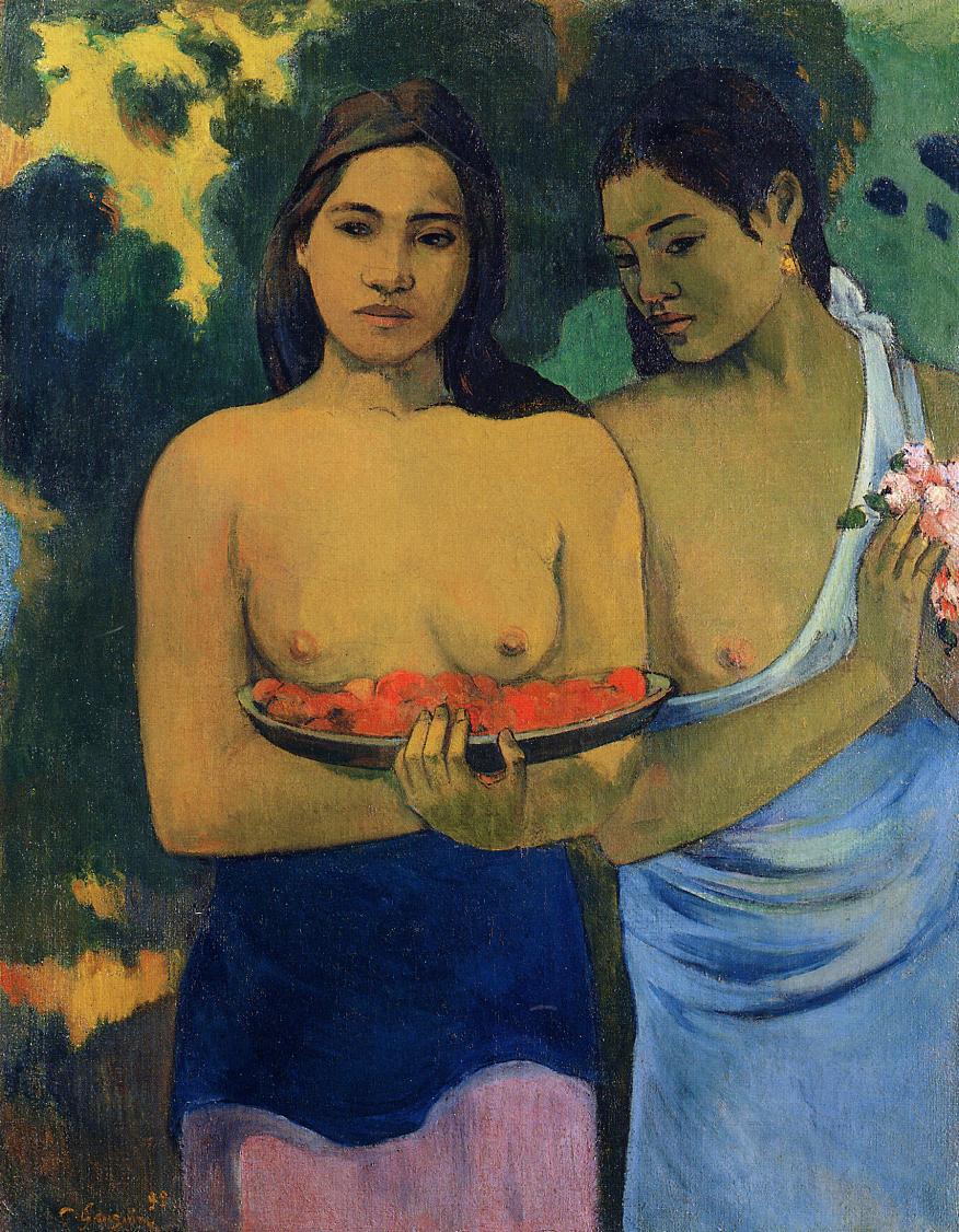 Two tahitian women (1899) Paul Gauguin tablo - Dekolata