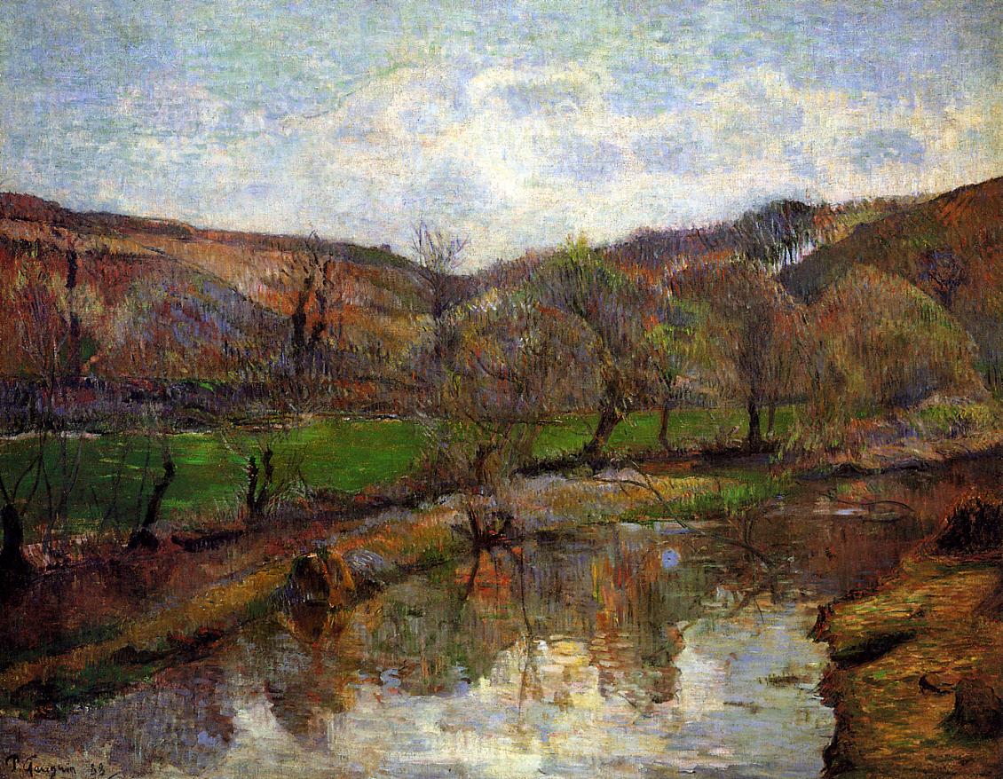 Upstream of Pont Aven (1888) Paul Gauguin tablo - Dekolata