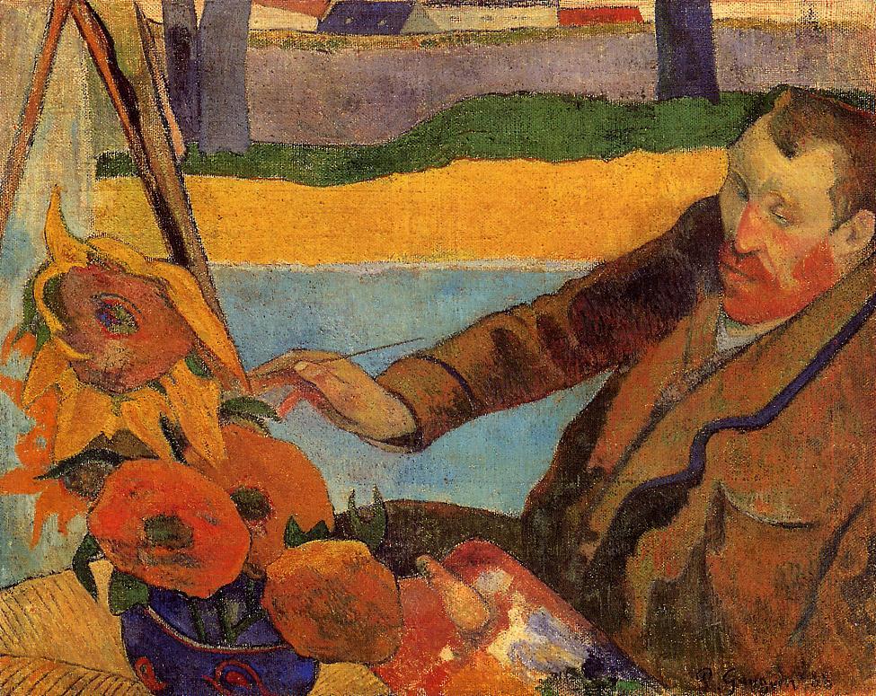 Van Gogh Painting Sunflowers (1888) Paul Gauguin tablo - Dekolata
