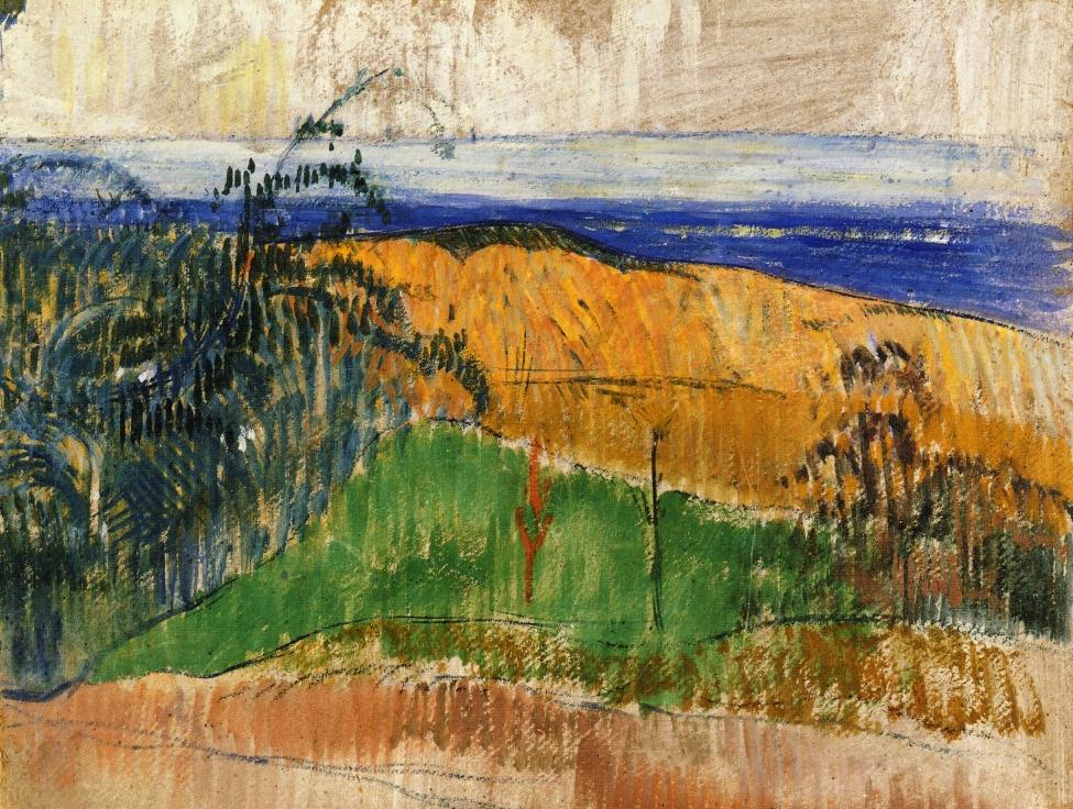 View of the beach at Bellangenai (1889) – Paul Gauguin Tablo