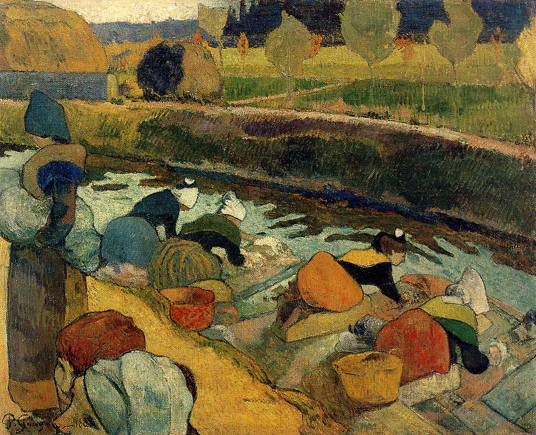 Washerwomen at Roubine du Roi (1888) Paul Gauguin tablo - Dekolata