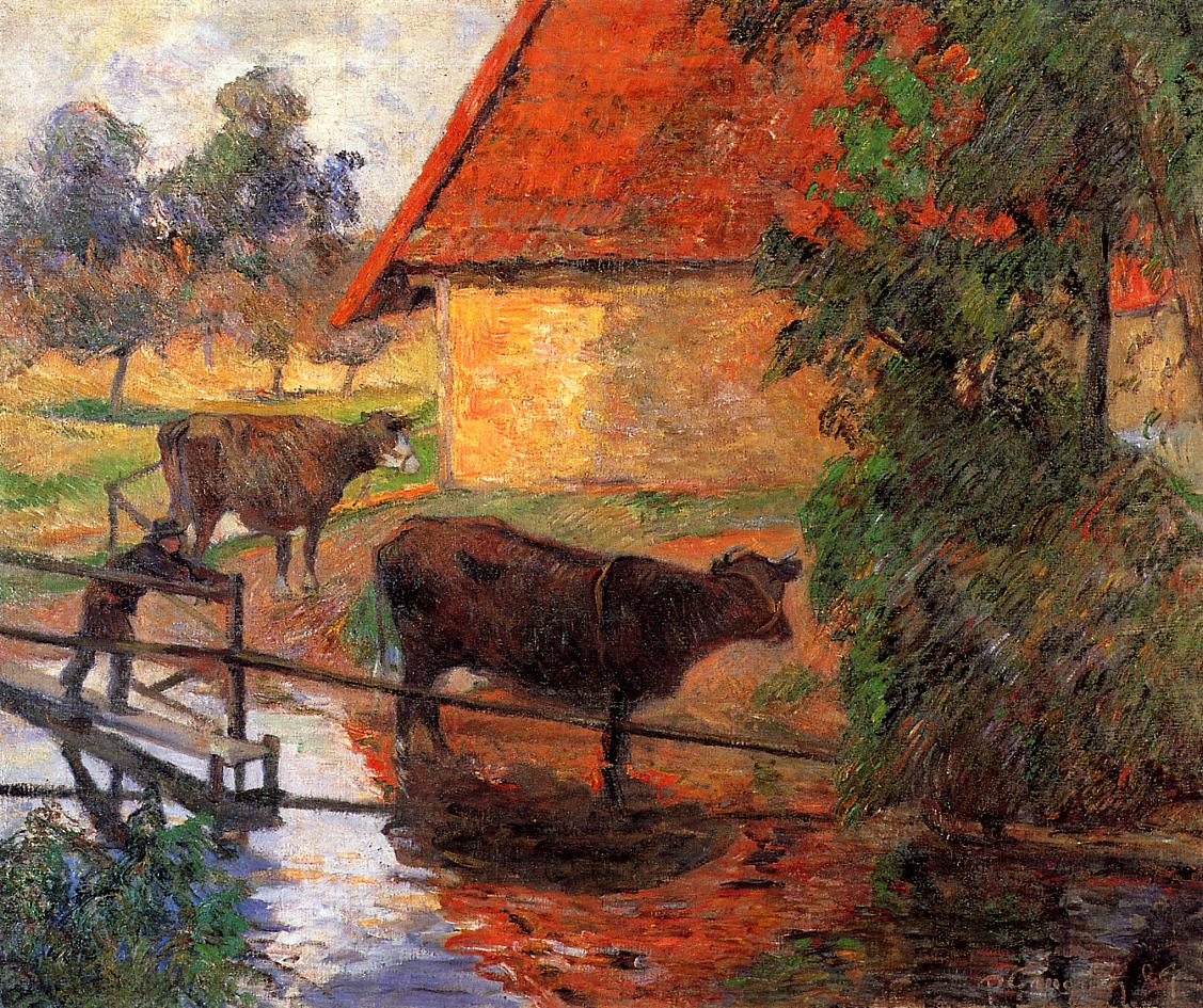 Watering place (1885) Paul Gauguin tablo - Dekolata