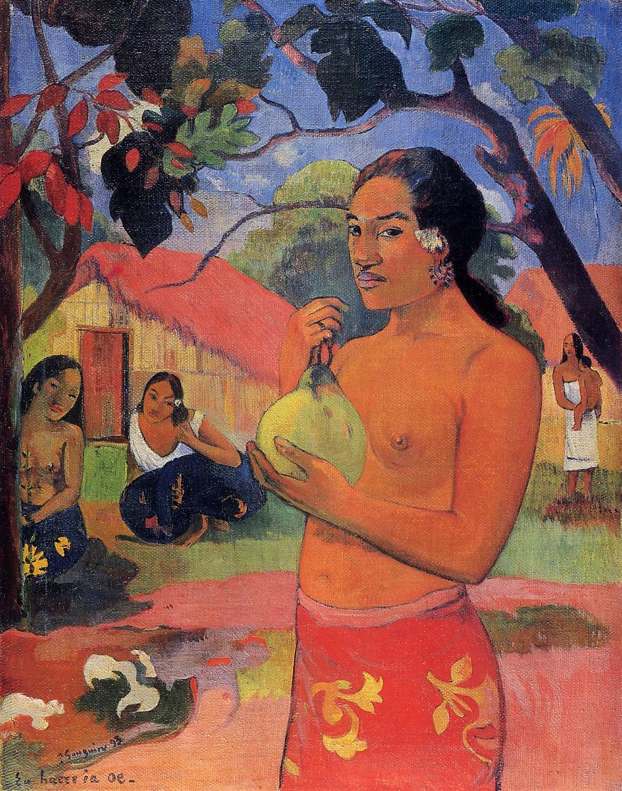 Woman Holding a Fruit (1893) Paul Gauguin tablo - Dekolata