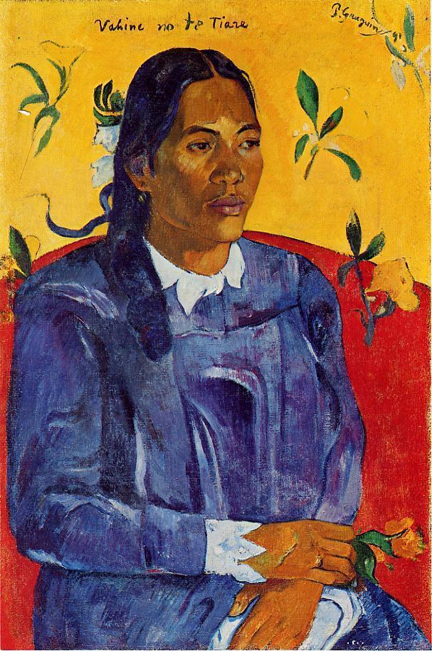 Woman with a Flower (1891) Paul Gauguin tablo - Dekolata