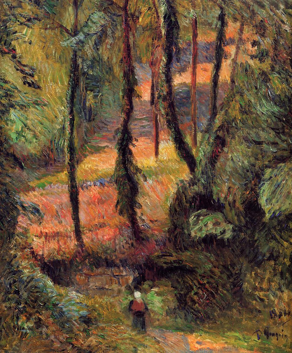 Wooded path (1884) – Paul Gauguin Tablo