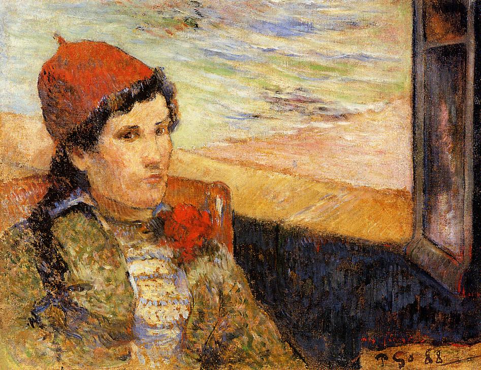 Young woman at the window (1888) Paul Gauguin tablo - Dekolata